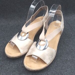Rieker Fanni H6 Muschel Metallic Beige Espadrille Wedge Sandals EU 40 US 8.5-9‎
